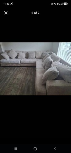 Gray solid fabric sectional - gray,