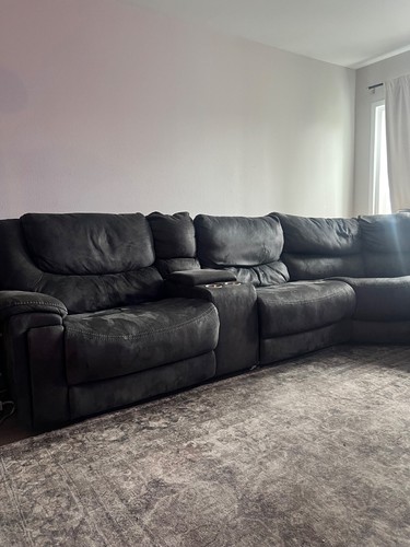 Charcoal recliner sectional - ,
