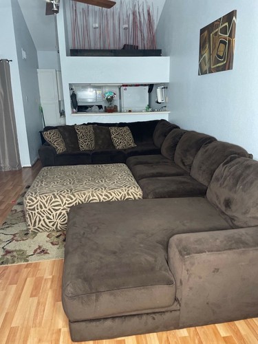 Dark brown sofa sectional - brown,